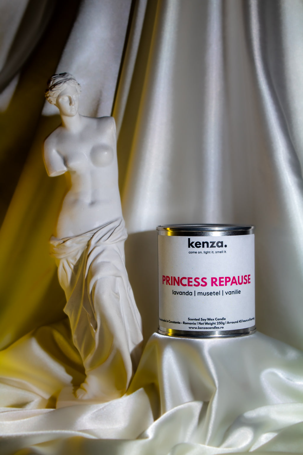 Lumânare PRINCESS REPAUSE/250g - Lavandă, Mușețel, Vanilie