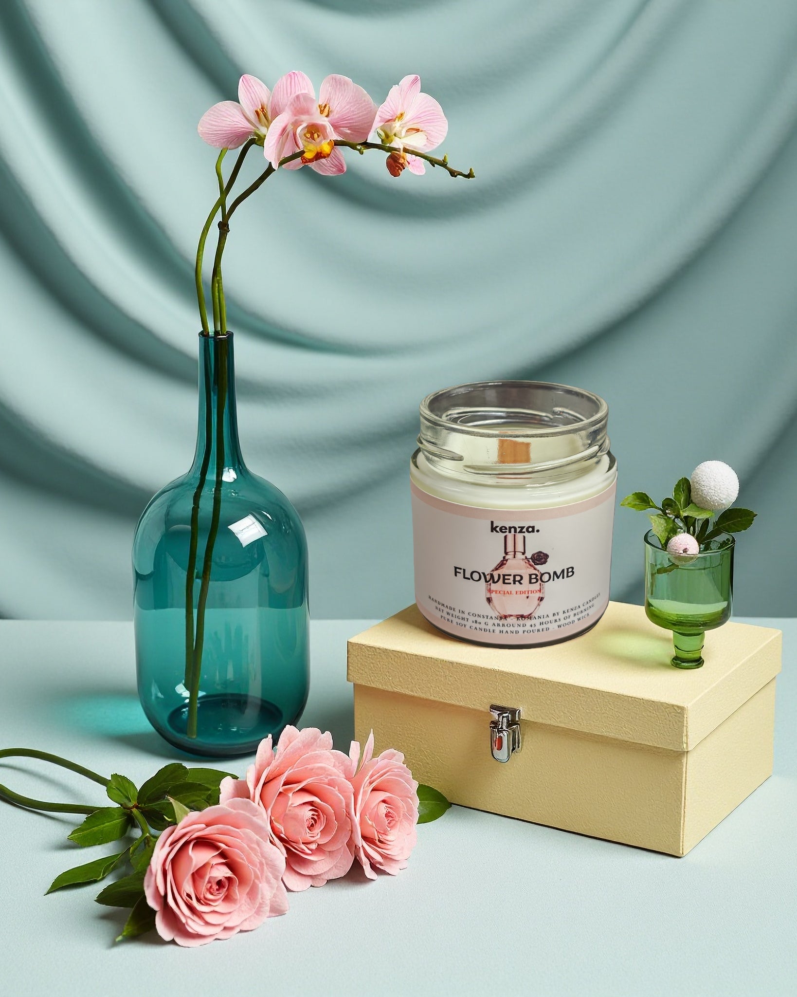 lumanare kenza flower bomb 180g colectia primavara vara