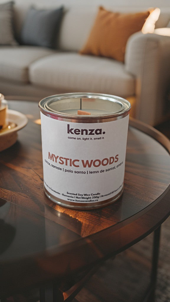 Lumânare MYSTIC WOODS/250g - Tamâie, Palo Santo, Lemn de Santal